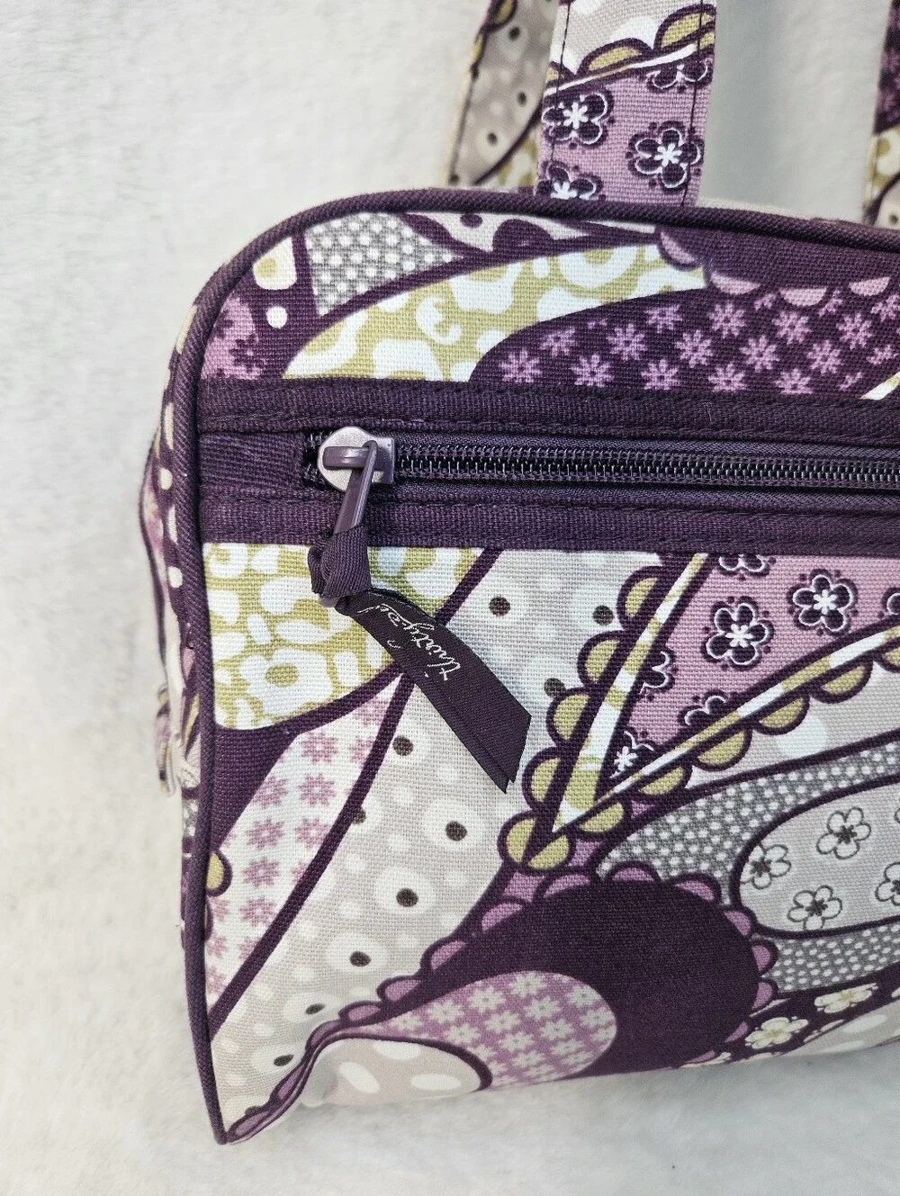 Thirty One Quilted Purple Paisley Cosmetic Bag